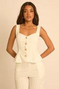 Cream Tailored Waistcoat and Trousers Co-ord Set UK | Elegant Smart Outfit | Free UK Delivery | U130