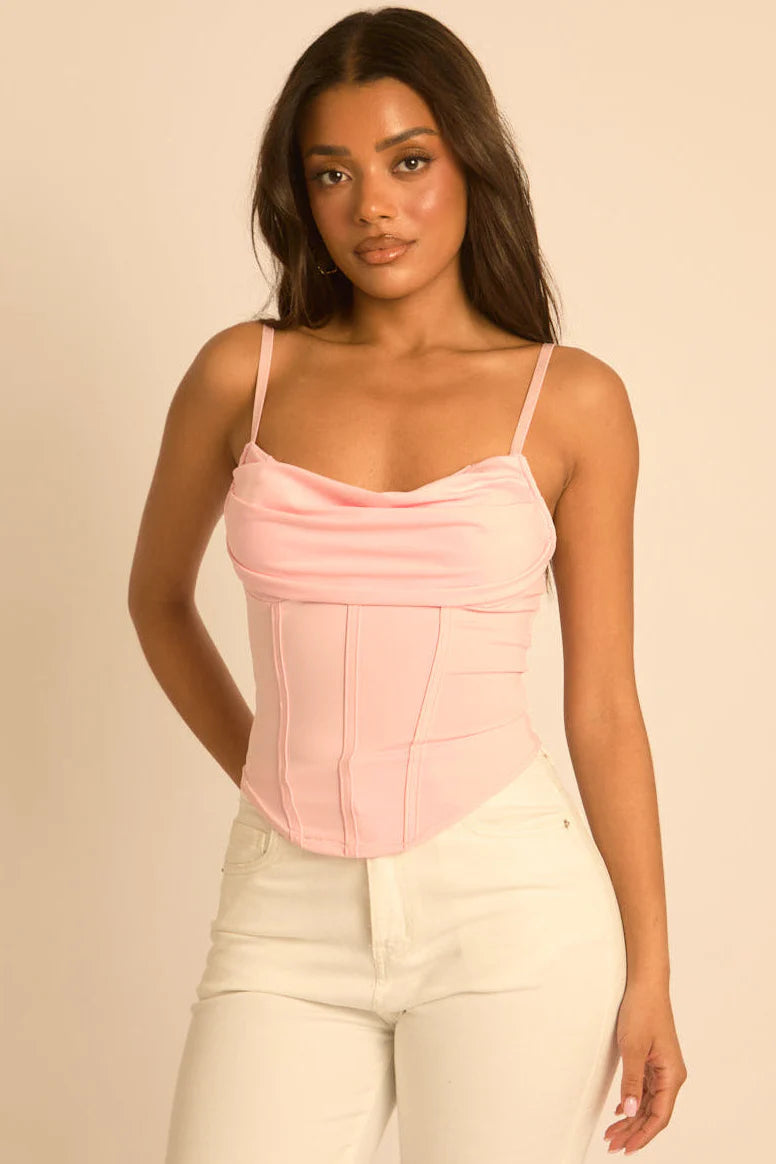 White Drape Detail Corset Top UK | Elegant Corset Top | Free UK Delivery - u101