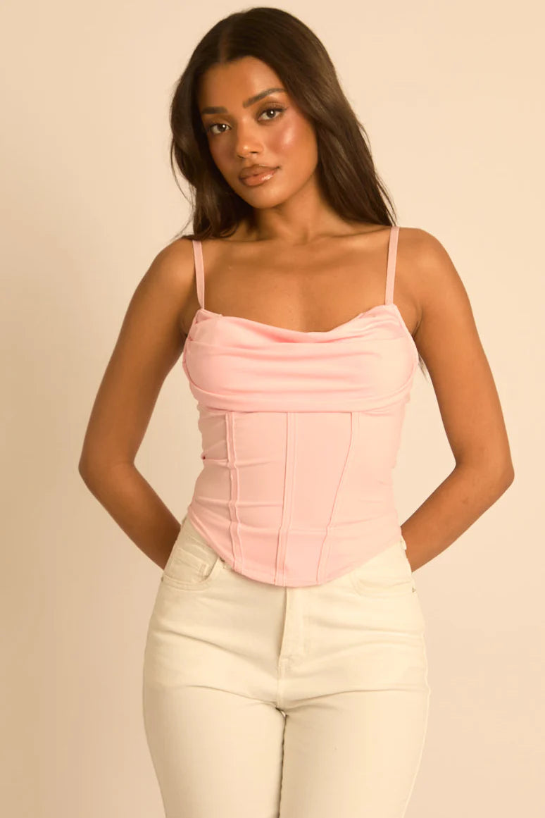 White Drape Detail Corset Top UK | Elegant Corset Top | Free UK Delivery - u101