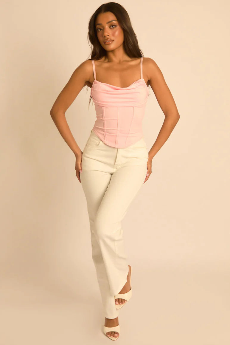 White Drape Detail Corset Top UK | Elegant Corset Top | Free UK Delivery - u101