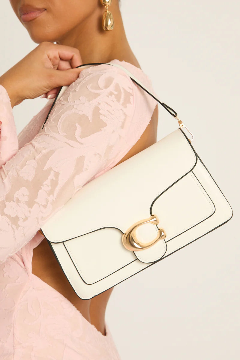 Black Faux Leather Shoulder Strap Bag UK | Stylish Everyday Handbag | Free UK Delivery | U114