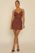 Chocolate Polka Dot Cami Dress UK | Cute Summer Mini Dress | Free UK Delivery | U142